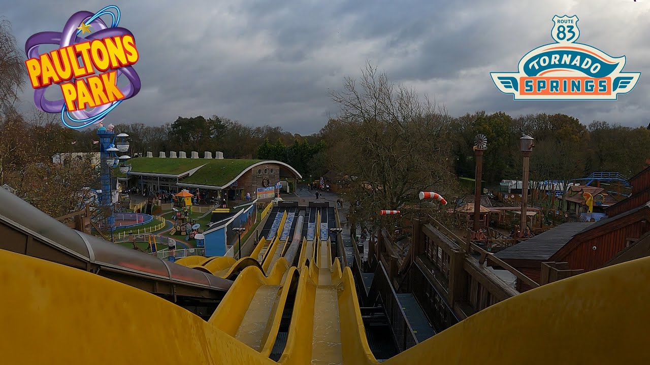 BUFFALO FALLS Full On Ride Experience, Tornado Springs at Paultons Park (Nov 2021) [4K]