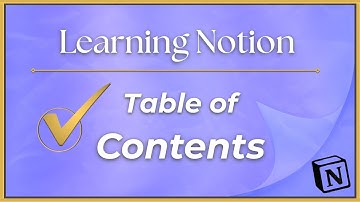 Notion Basics: Table of Contents