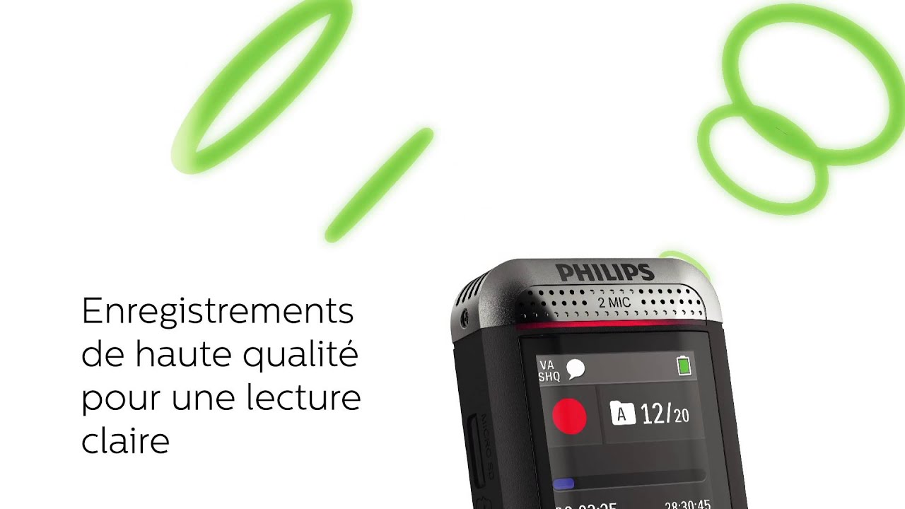 DVT2510 Philips Voice Tracer Enregistrement St r o 2Mic FR YouTube