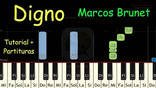 DIGNO Marcos Brunet Piano Tutorial Facil Partitura Acordes Pista