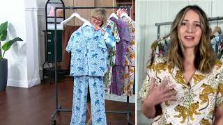 Printfresh Cotton Poplin Short Sleeve Notch Collar Pajamas on QVC