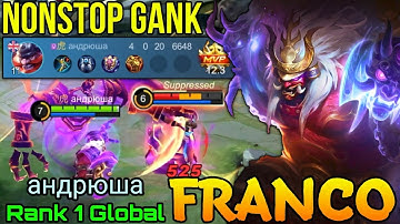 King of Hell Franco MVP NonStop Ganking! - Top 1 Global Franco by андрюша - Mobile Legends