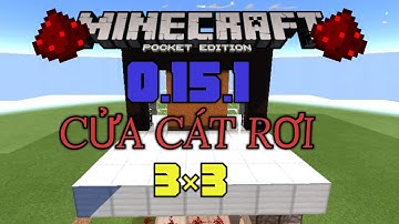 Minecraft PE 0.15.1 Redstone Tutorial: Cách làm cửa cát rơi tự động 3×3