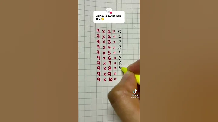 how to do your 9 times table