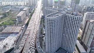 Marvel at this X-shaped building in China's Henan, resembling a butterfly that has spread its wings.