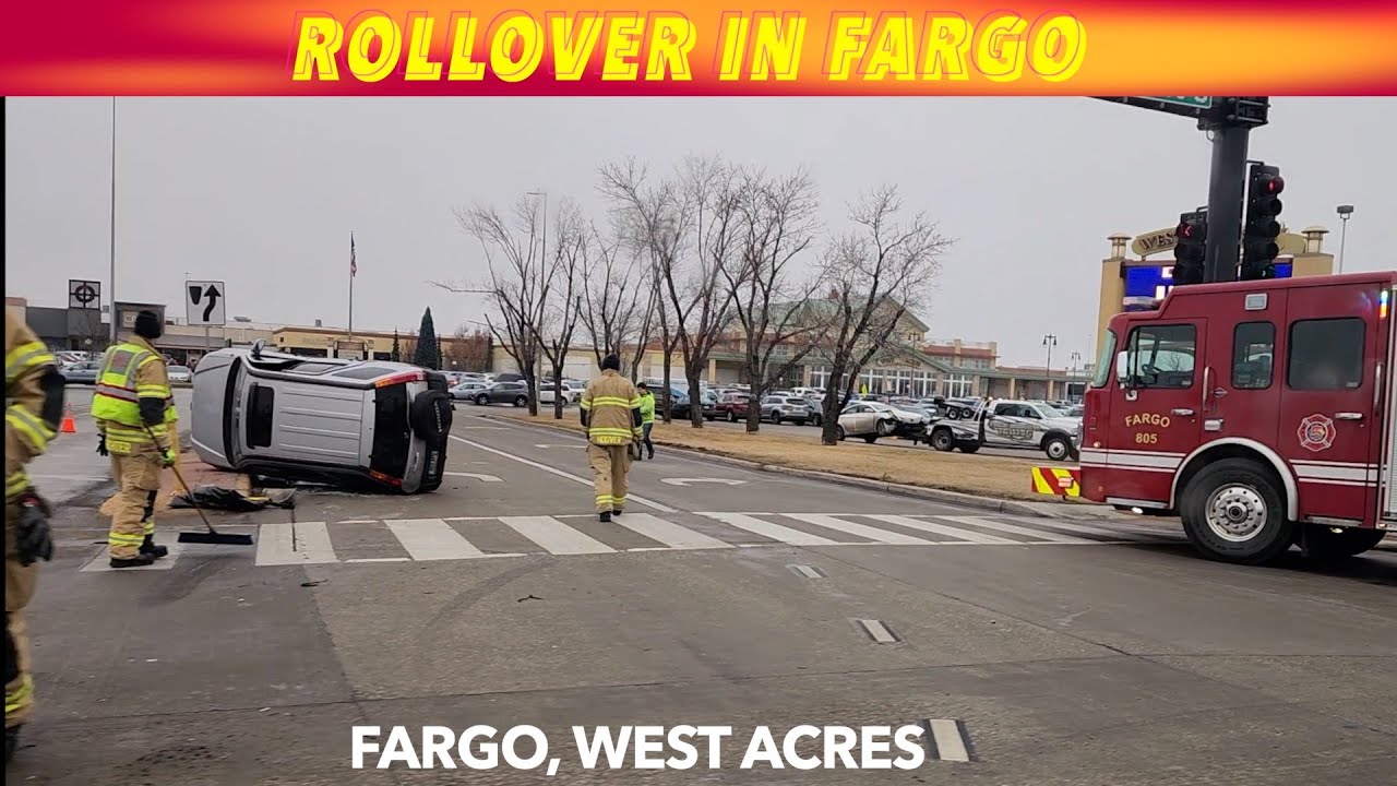 EXCLUSIVE VIDEO! Rollover Crash In Fargo In Front Of West Acres ...
