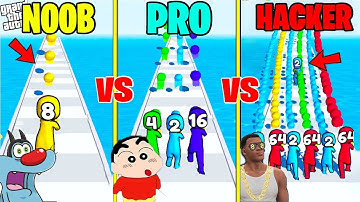 OGGY PLAY MERGER GRABBER WITH SHINCHAN, CHOP & JACK NOOB VS PRO VS HACKER!