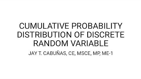 Discrete Cumulative Probability Distribution