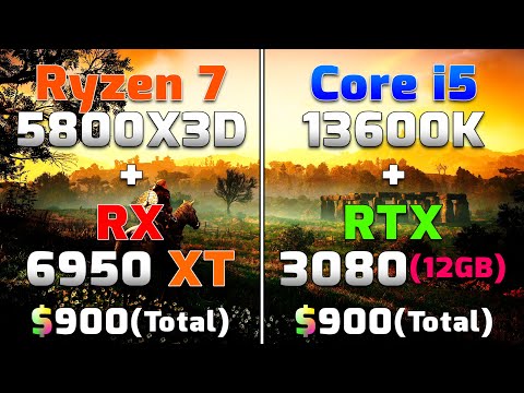 Ryzen 7 5800X3D + RX 6950 XT 16GB vs Core i5 13600K + RTX 3080 12GB PC Gameplay Tested