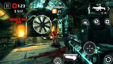 Dead trigger 2 scar & crossbow level 57 gameplay iOS TDU 50+