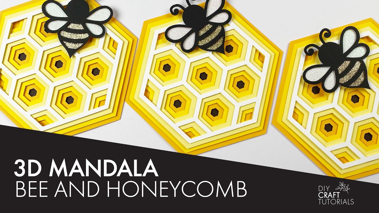 Download 3D Bee Mandala Svg For Silhouette - Layered SVG Cut File