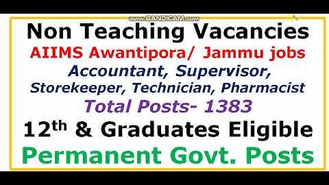 J&K Job Updates 2025 ||J&K Non Teaching Vacancies, 1383 Permanent Posts || 12th & Graduates Eligible
