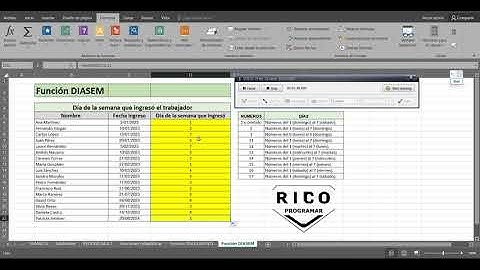 Función DIASEM Excel - Ejercicio Práctico #3
