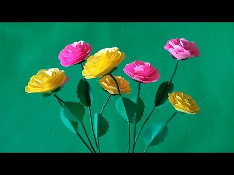 Tutorial Cara  yang Mudah Membuat Bunga  Mawar  dari Kertas 