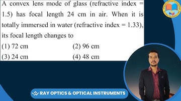 A convex lens mode of glass (refractive index = 1.5) has focal length 24 cm in air. When it is total