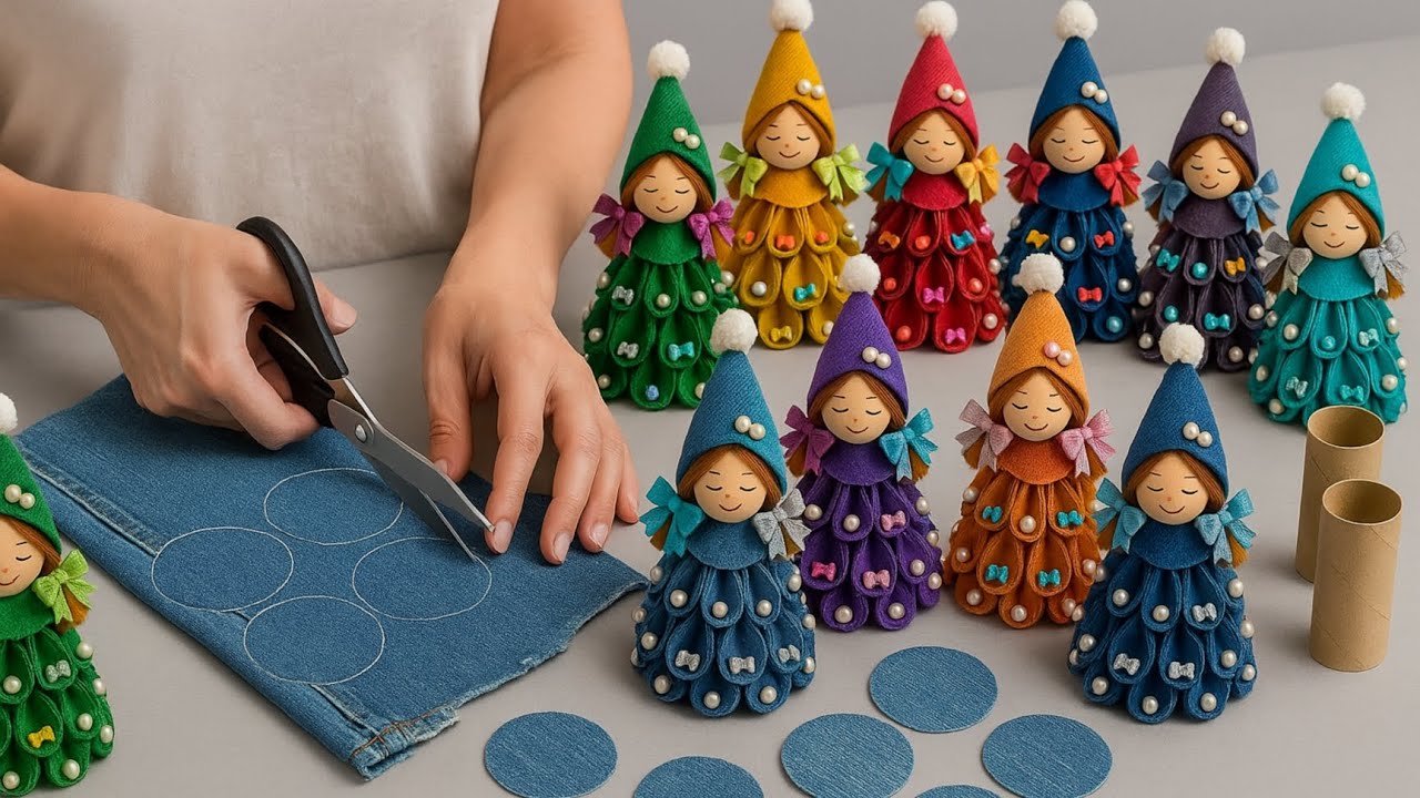 Превратили старые джинсы в волшебного рождественского ангела 👖✨ | Невероятная рождественская кукл...
