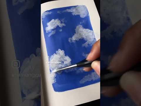 Aesthetic Acrylic painting tutorial how to paint clouds and sky sketchbook art acrylicpainting