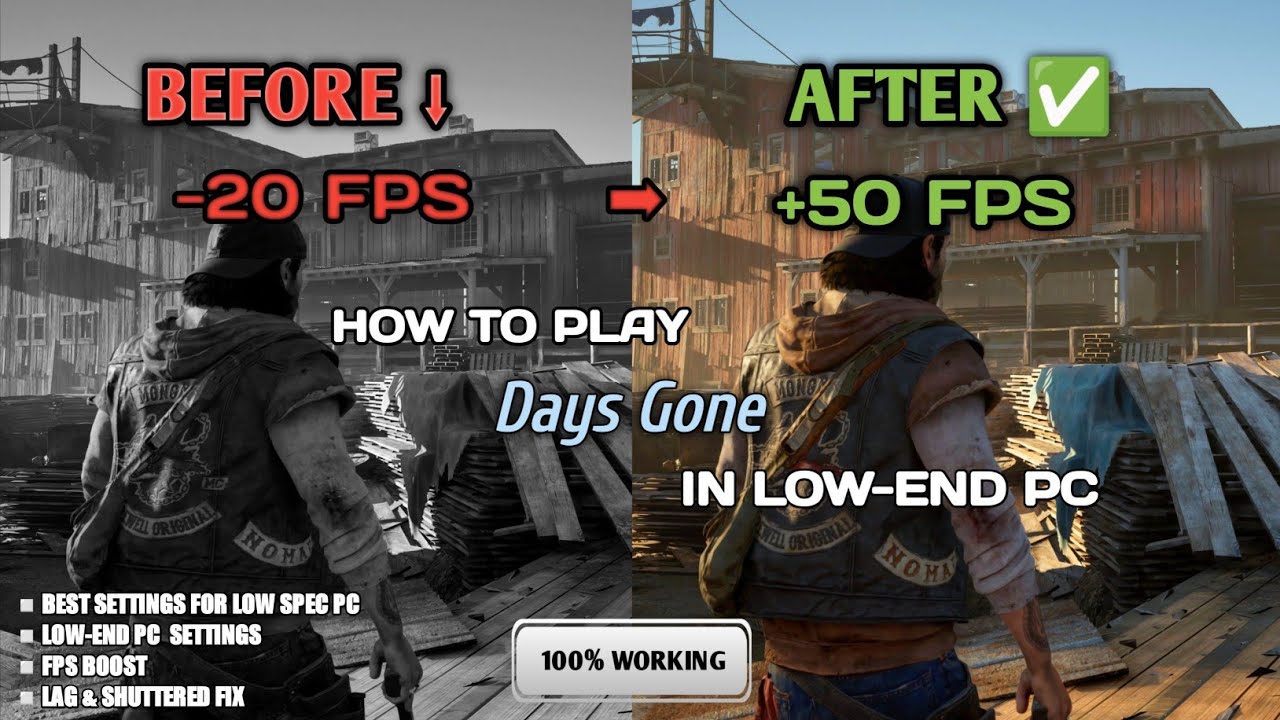 How to play Days Gone on Low-End PC Optimization | Lag Fix & FPS Boost ...