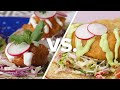 Crispy Beer Battered Fish Tacos vs. Shrimp Tacos