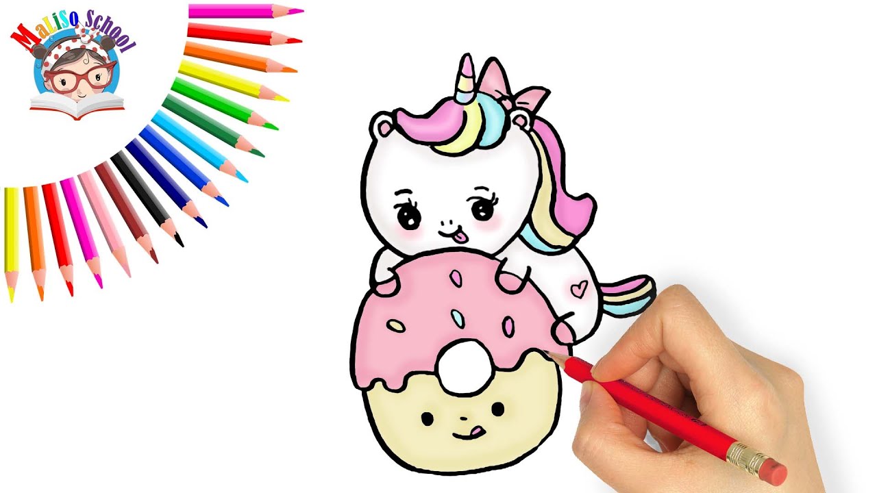 Як намалювати ЄДИНОРОГА на ПОНЧИКУ | Малюнок пончика та єдинорога - YouTube