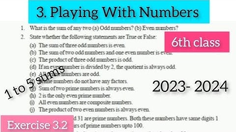 6th class maths || chapter 3 Exercise 3.2 || Playing with Numbers Ex 3.2 || 1 to 5 sums ||NCERT