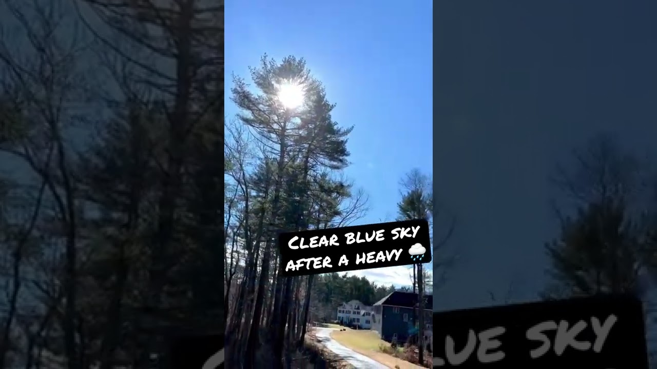 The refreshed feeling of seeing the blue sky after a heavy rain! 