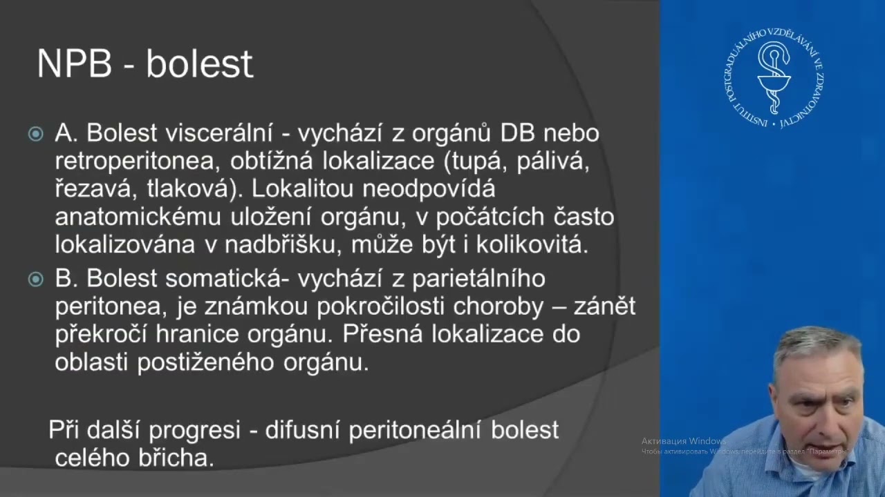 chirurgie 2  Náhlé příhody břišní, bolestí břicha, Akutní pankreatitida.