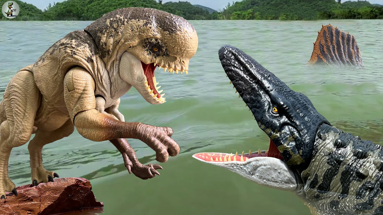 D-Rex, T-Rex, Spinosaurus, Mosasaurus 🦖 Dinosaur Toys Movie| Jurassic World
