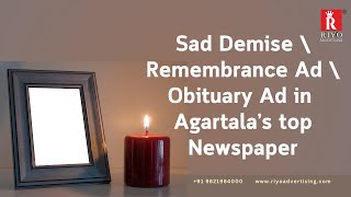 Obituary Ad/ Death Announcement/Sad Demise Ad in Agartala's Leading Newspaper #obituary #newspaperad
