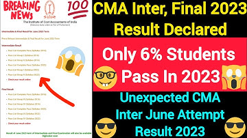 Cma inter june result 2023|cma inter june attempt result 2023 kese check kere🧐|cma inter, final 2023
