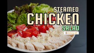 Chicken salad with mustard-mayonnaise (diet soup salad recipe healthy weight loss low carb keto)
