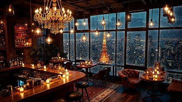 Romantic Winter Saxophone Jazz in Tokyo Rooftop Lounge 🎷 Relaxing Jazz Bar Classics for Good Mood