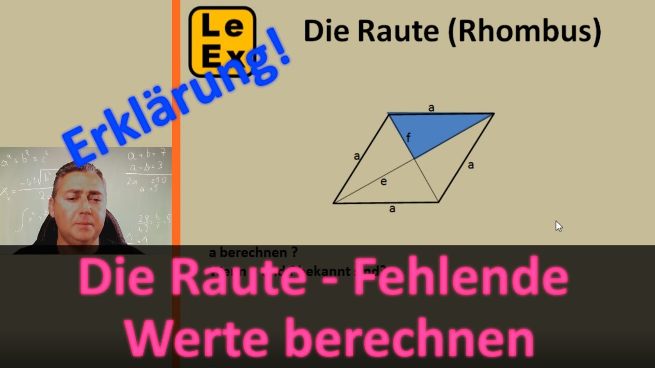 Die Raute - fehlende Werte berechnen | Erklärung - YouTube