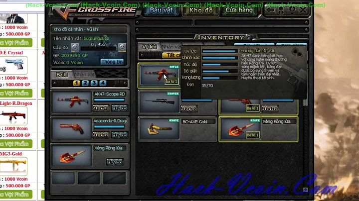 Shop Súng CF, Mua Súng Báu vật, Hack Súng CF, Bug súng Đột Kích Vĩnh Viễn