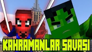 Minecraft Süper Kahraman Savaşları [ Spider-Man vs Hulk ]