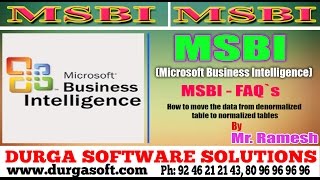 MSBI FAQ`s || online ||How to move the data from denormalized table to normalized tables