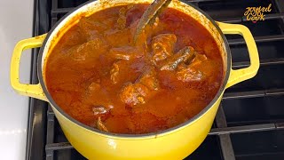 This Goat meat stew with roasted peppers is so tasty . Everyone loved it. ??