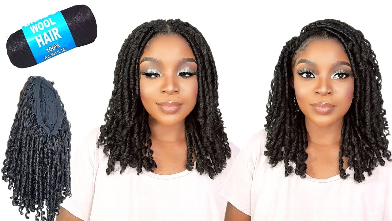 OMG😱 Simple Crochet Spiral Curly Wig Using Brazilian Wool| Can Be Slayed as Headband Wig