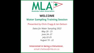 MLA Water Sampling Training Session - 2022