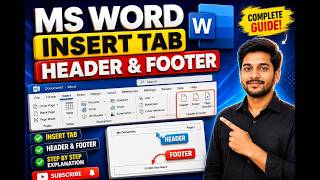 Ms word tutorial - add header and footer & page number #youtubeshorts #msword #headerfooter