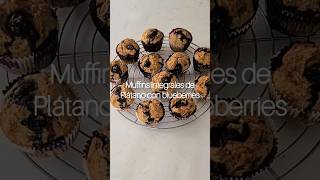 Muffins Integrales de Plátano y Blueberries