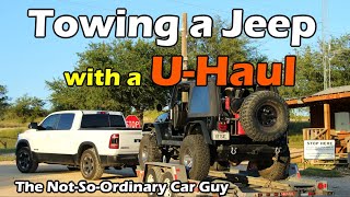 Towing a Jeep with a UHaul Auto Transport