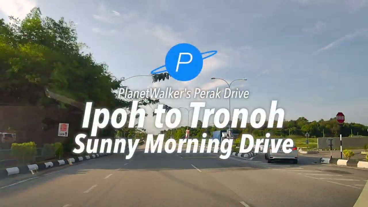 Sunny Morning Drive from Ipoh to Tronoh in Perak, Malaysia
