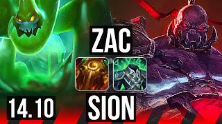 ZAC vs SION (TOP) | 10/0/9, 75% winrate, Legendary | EUW Grandmaster | 14.10