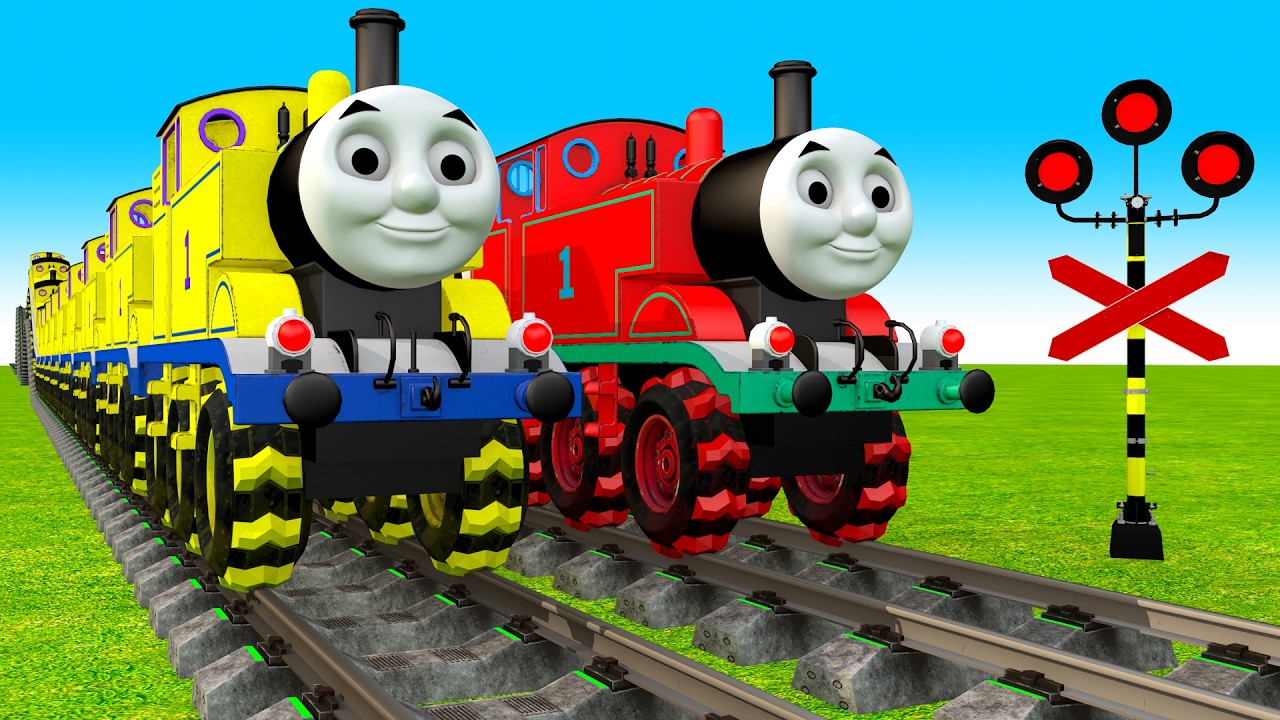 【踏切アニメ】あぶない電車 Thomas Trains | Fumikiri 3D Railroad Crossing Animation #1