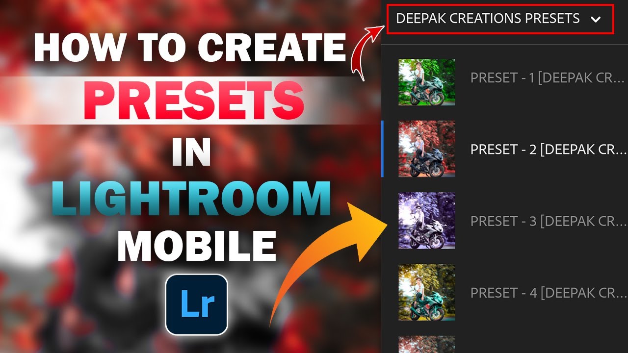 How To Create Presets In Lightroom Mobile | Make Own Presets Using Lightroom Mobile App