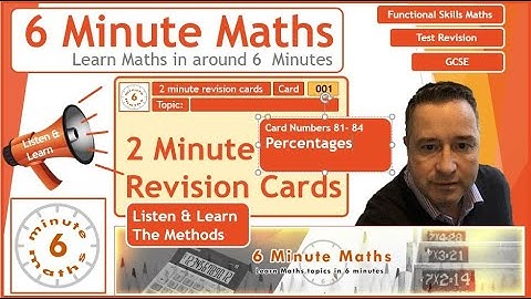 2 Minute Revision walk through cards 81-84 Percentages , Revise maths easily. FREE digital Download!