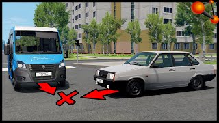 МАРШРУТКА На КРАСНЫЙ! АВАРИИ На ПЕРЕКРЕСТКАХ! - BeamNg Drive