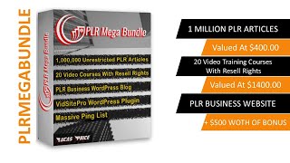PLR Mega Bundle Review - Demo Video 💢 👉 Get 1,000,000 PLR Articles & Your Own PLR Website 💢