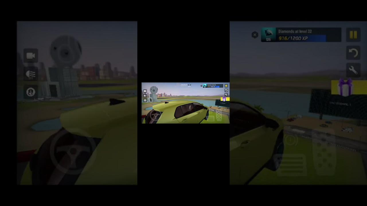 Extreme car driving simulator collecting gold and XP boards